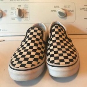 Women's Checkerboard Slip On Vans Size 4-cute!